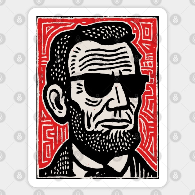 Psychedelic Abe Lincoln Sticker by TuncGK